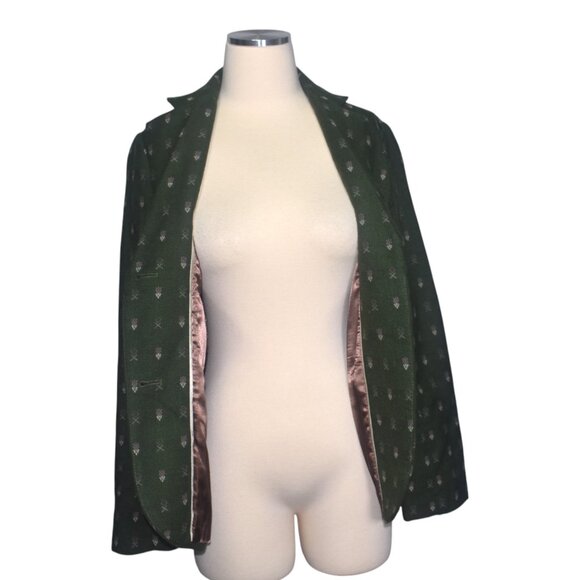 Madchen Anthropologie Forested Forest Green Blazer Jacket Retro 70s Style XS - Picture 4 of 7
